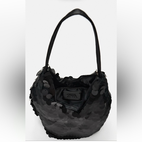 ZARA SEQUIN MINI BUCKET BAG - Picture 9 of 9